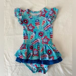 Birdie Bean bubble romper 4th of July
